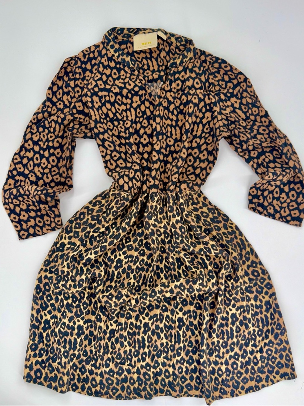 Maeve For Anthropologie Size Small Mixed Leopard Animal Print V-Neck Tunic Dress